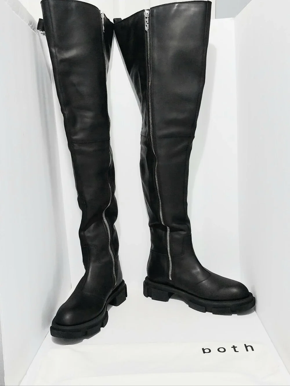 Both Paris GAO Piercing Thigh High Boots, NEW, Size 42|US 11